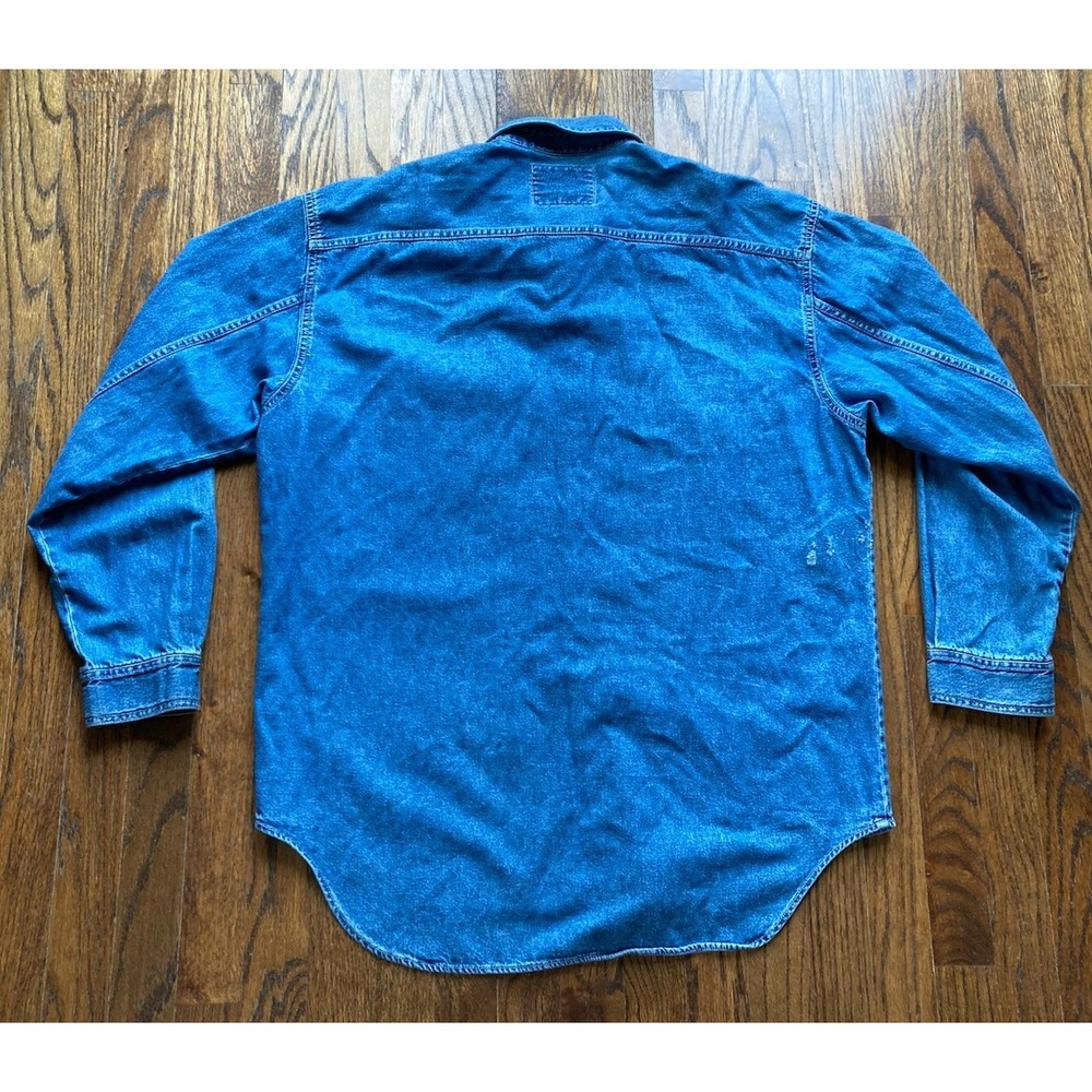 Vintage Levis Denim Shirt Mens Size Large Blue Y2K Button Up Long Sleeve - Picture 12 of 12